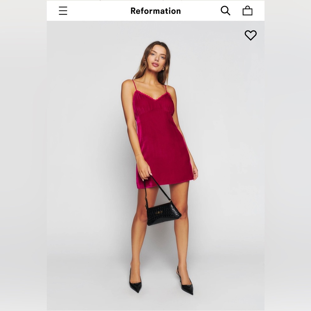 Reformation Laine Velvet Dress size S NWT